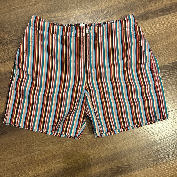 Paul Smith Swimwear ‘Signature Stripe’ Buttoned Swim Shorts Swim Trunks sz Small - Picture 1 of 5